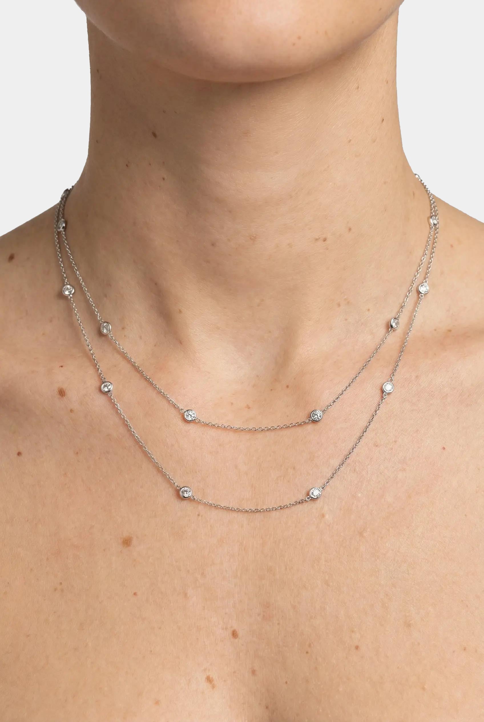 Сребърно колие - Многослоен Блясък