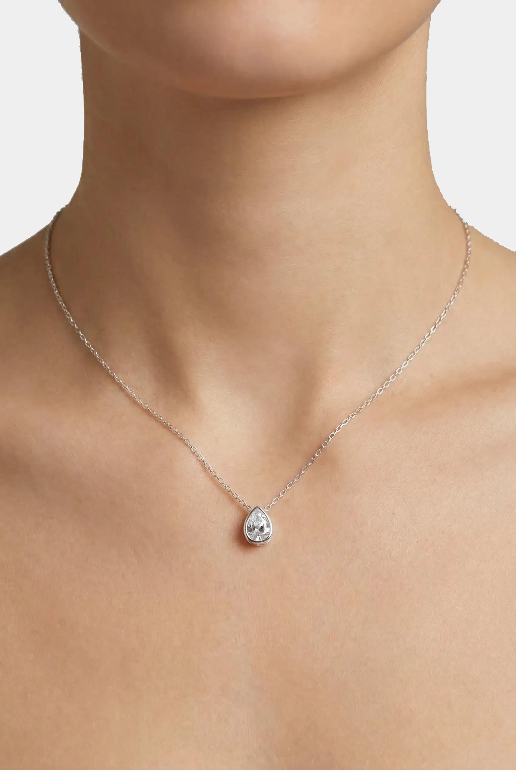 Сребърно колие - Капка Блясък