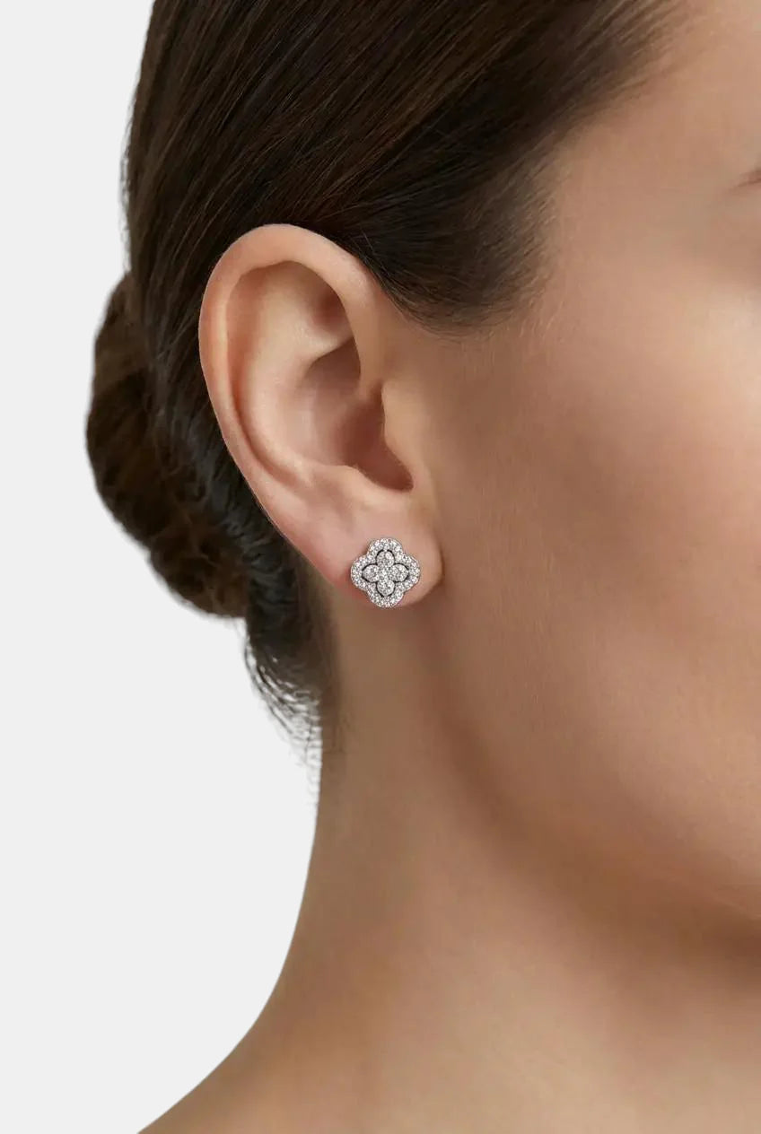 Сребърни обеци - Кристална Детелина