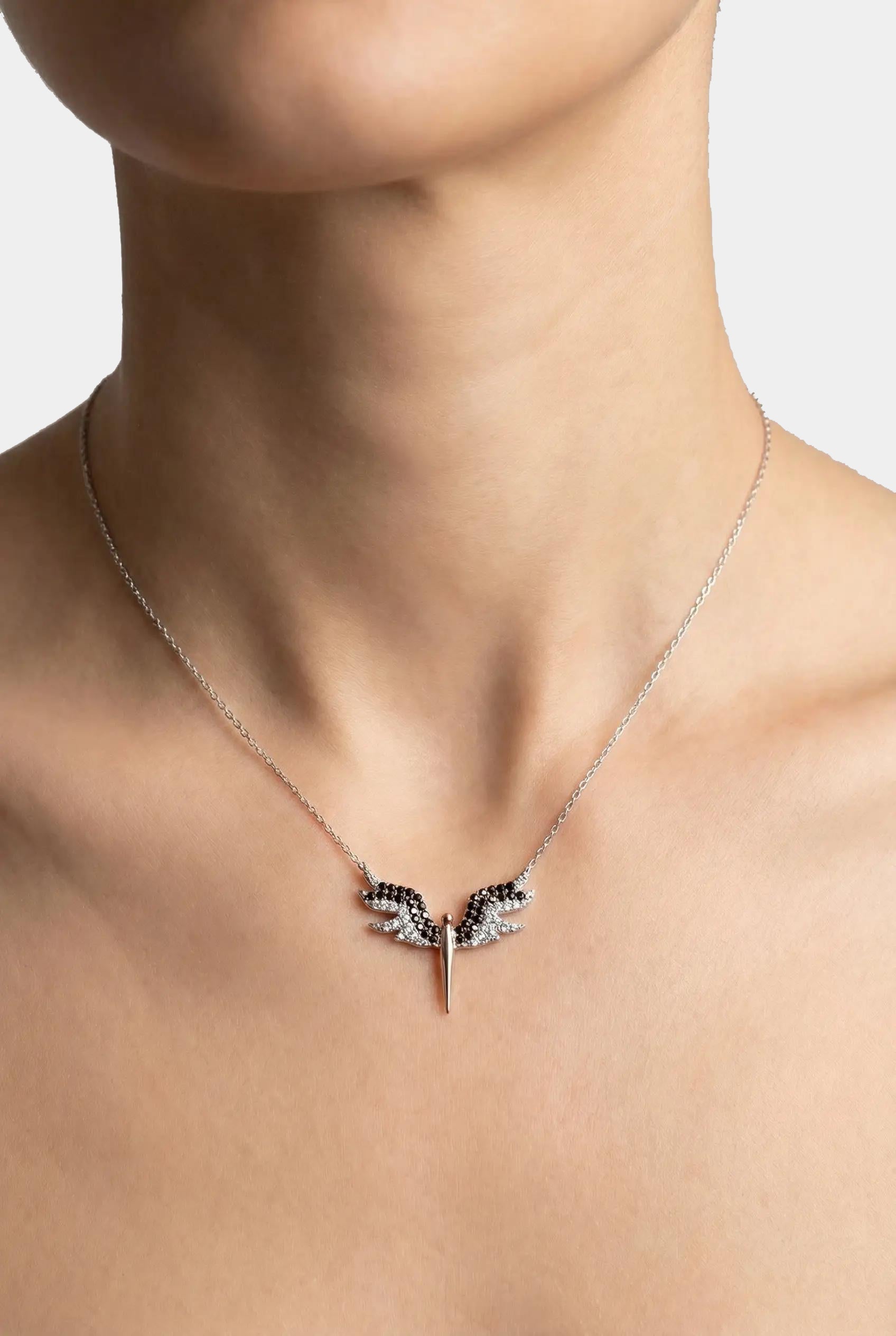 Сребърно колие - Черен Феникс