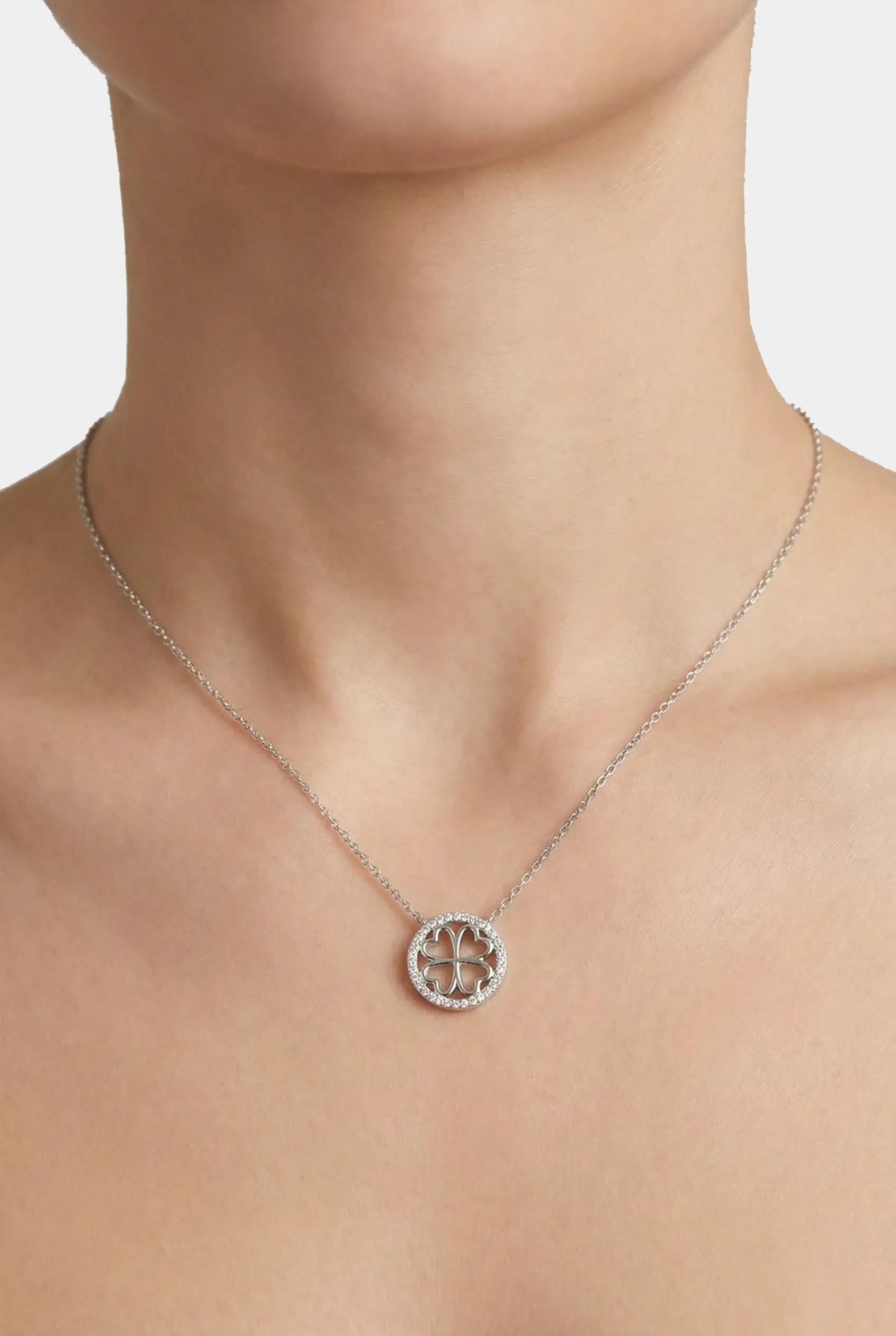 Сребърно колие - Четирилистна Хармония