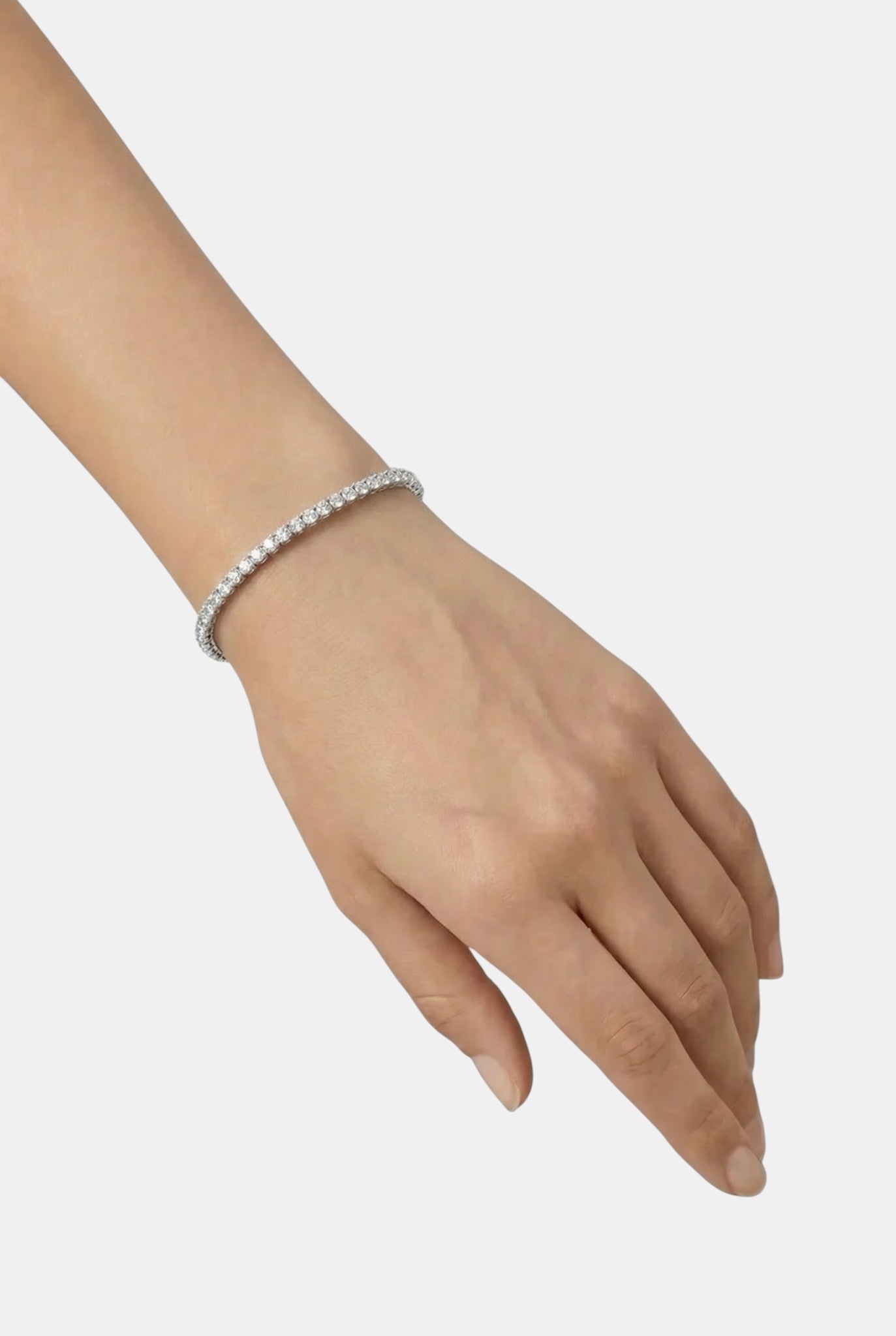 Сребърна гривна - Класически тенис блясък