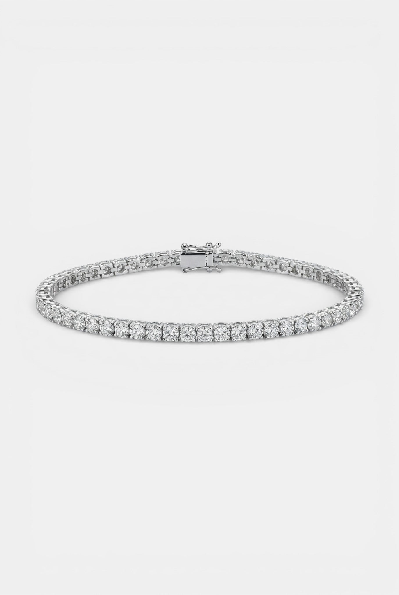 Сребърна гривна - Сияен тенис лукс