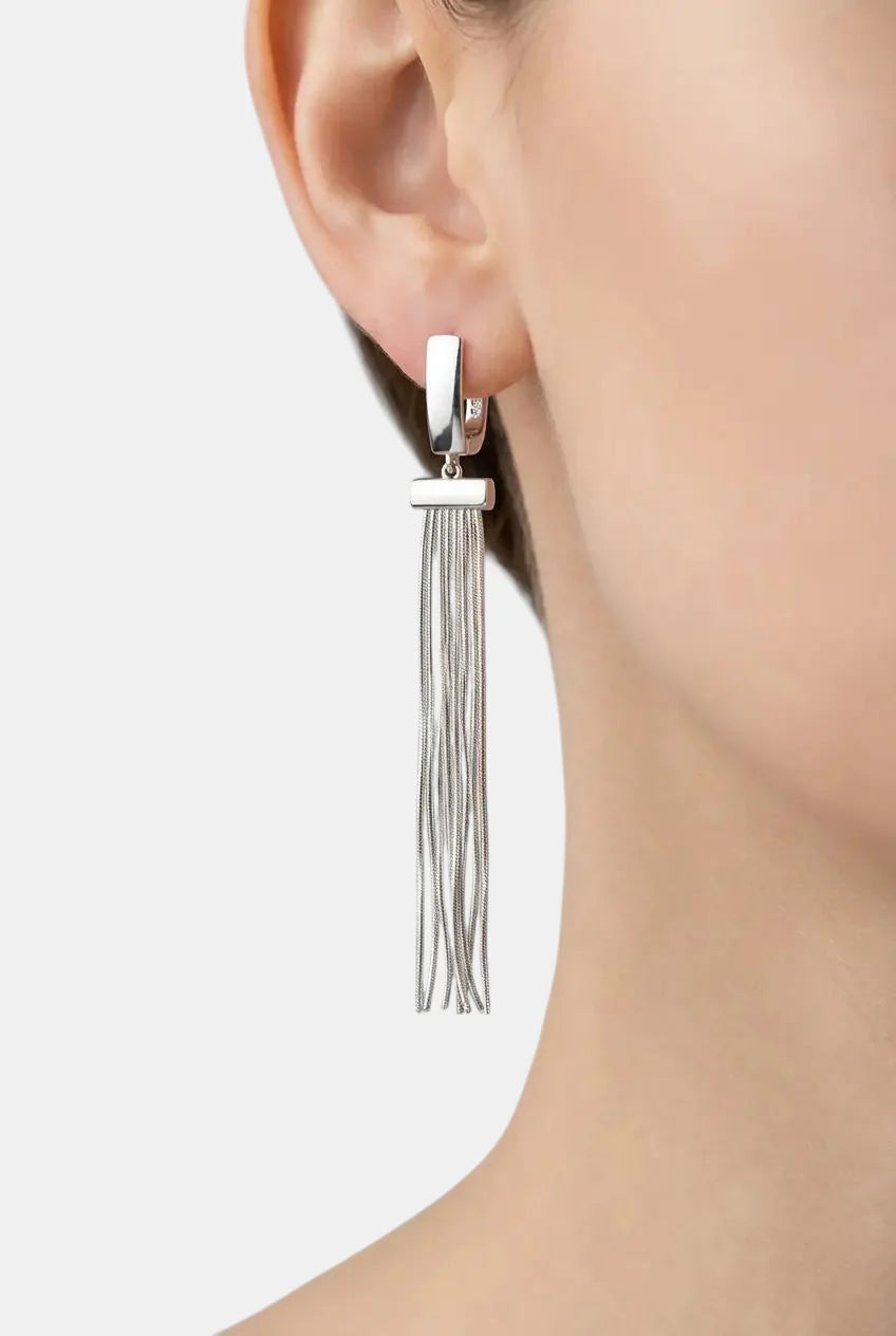 Сребърни обеци - Модерен Шлейф