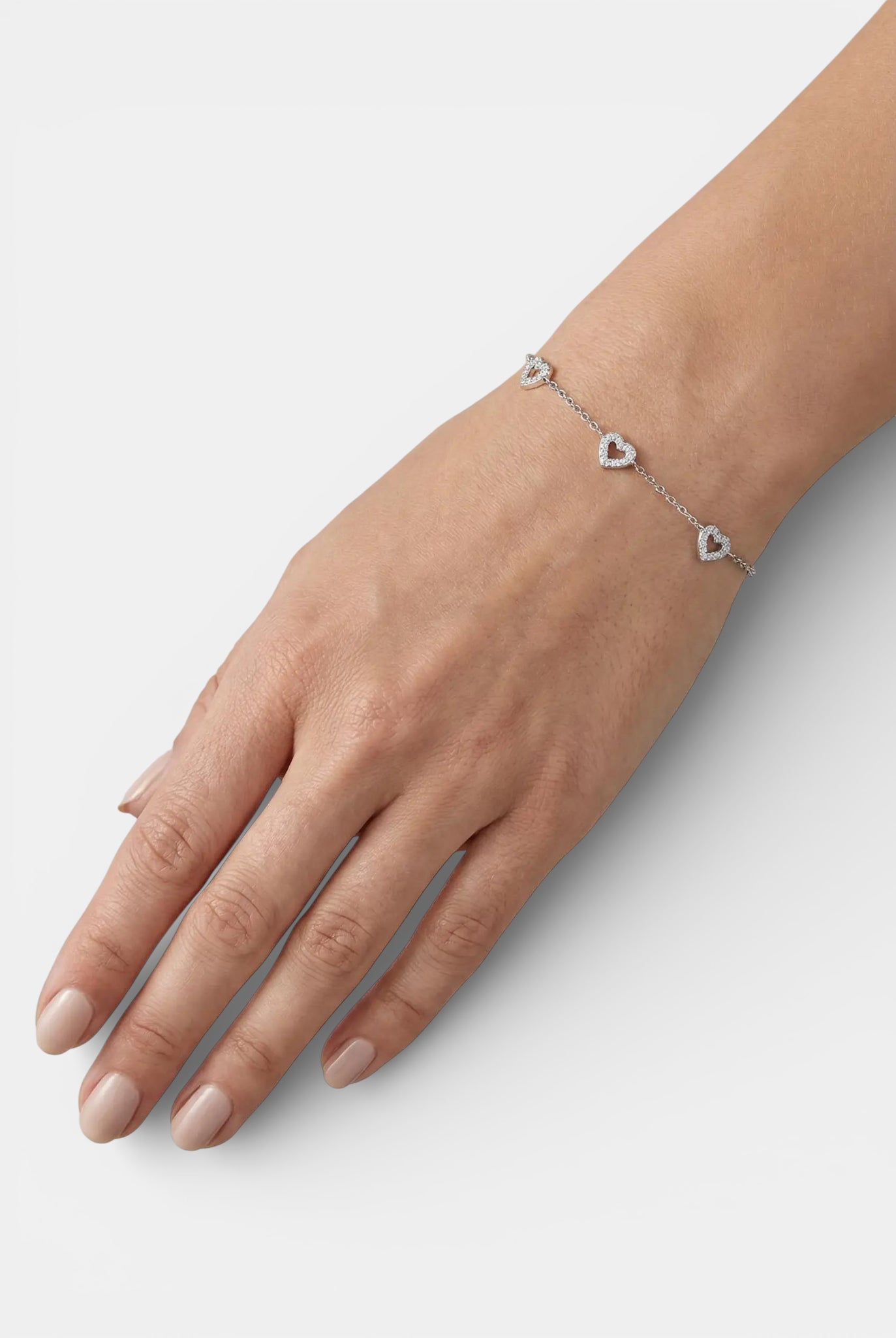 Сребърна гривна - Три Сърца