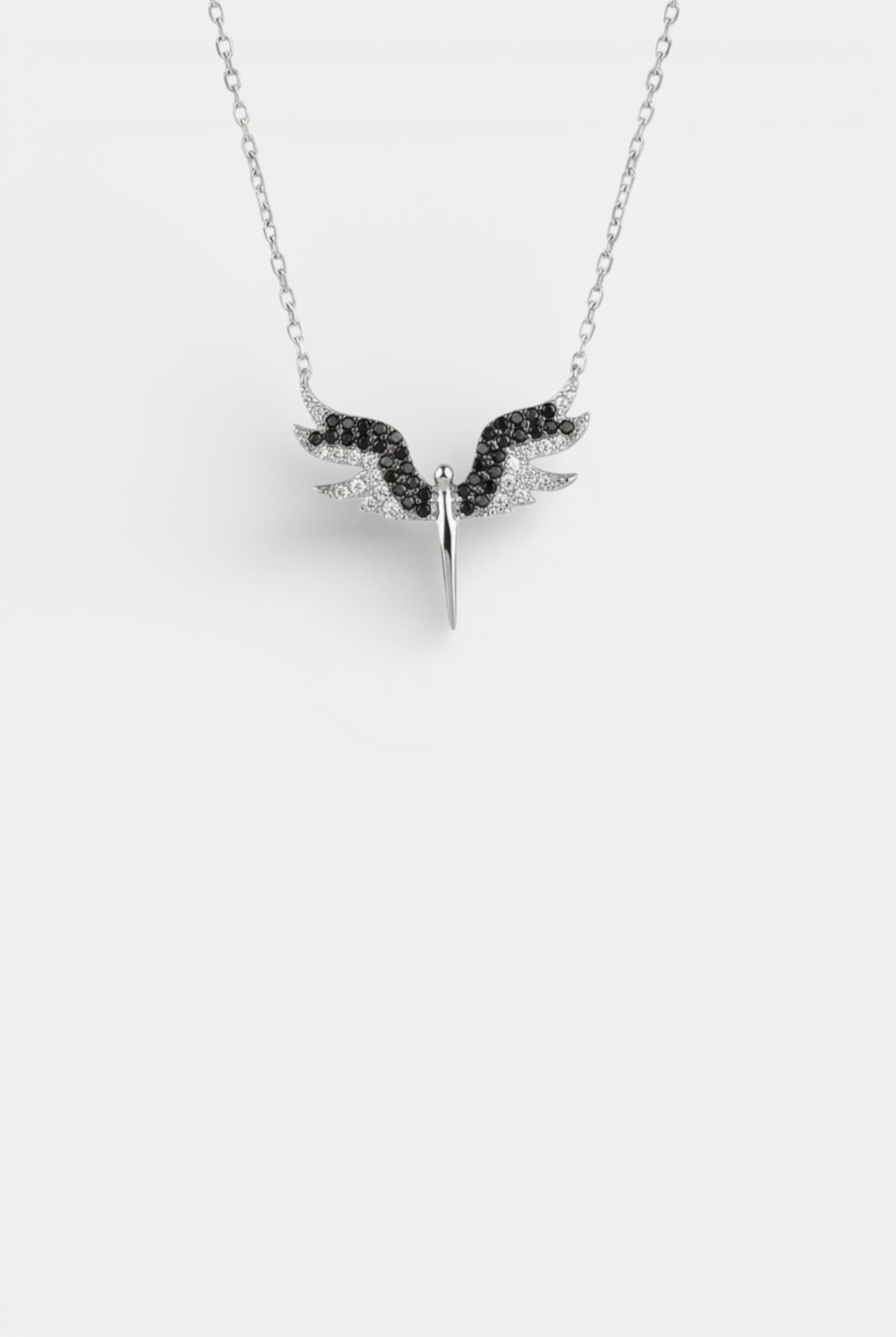 Сребърно колие - Черен Феникс