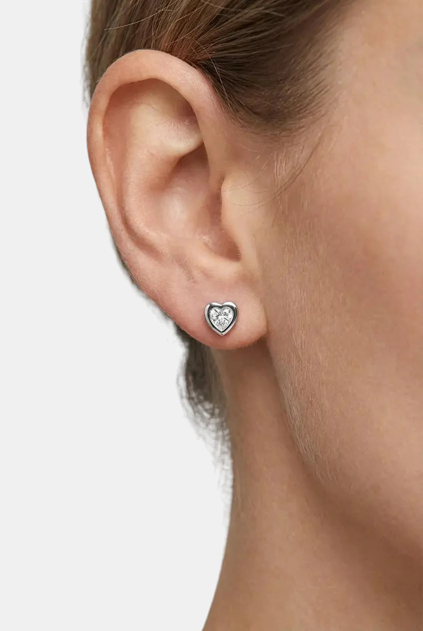 Сребърни обеци - Нежно Сърце